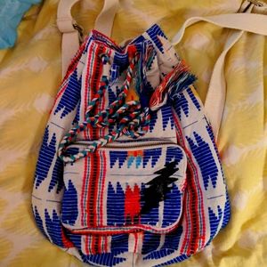 Customized American eagle backpack with painted grateful dead bolt